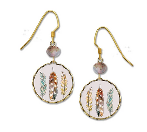 EARRINGS-FEATHERS IN DISC 4011