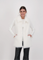 Load image into Gallery viewer, Collared Faux Fur Vest Coat 523691
