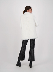 Collared Faux Fur Vest Coat 523691