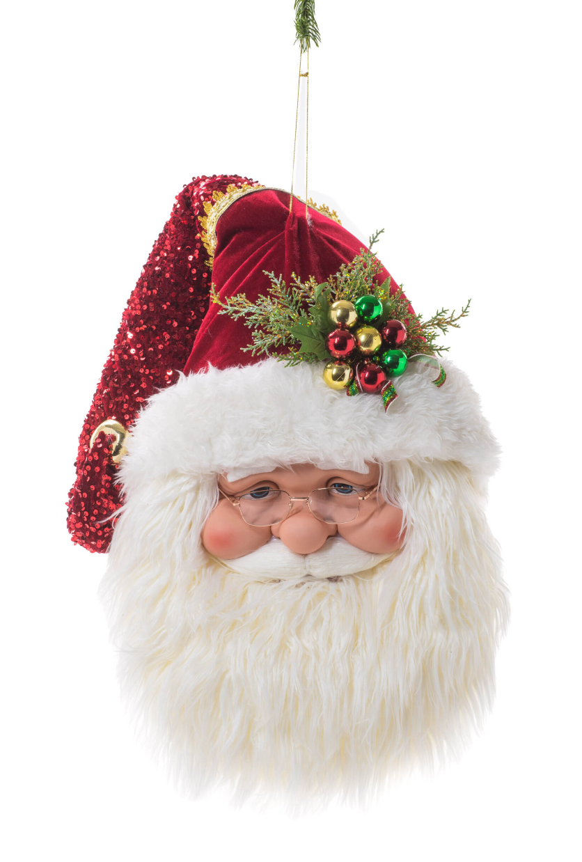 Red/White Sparkling Santa Head ST4450