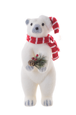 Load image into Gallery viewer, Sparkly Polar Bear w Scarf Ornament DK2758
