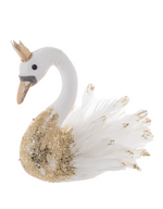 Load image into Gallery viewer, White/Gold Glittered Swan DM1070
