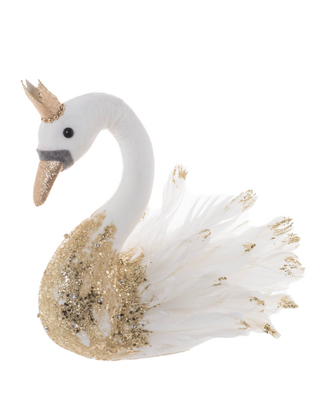 White/Gold Glittered Swan DM1070