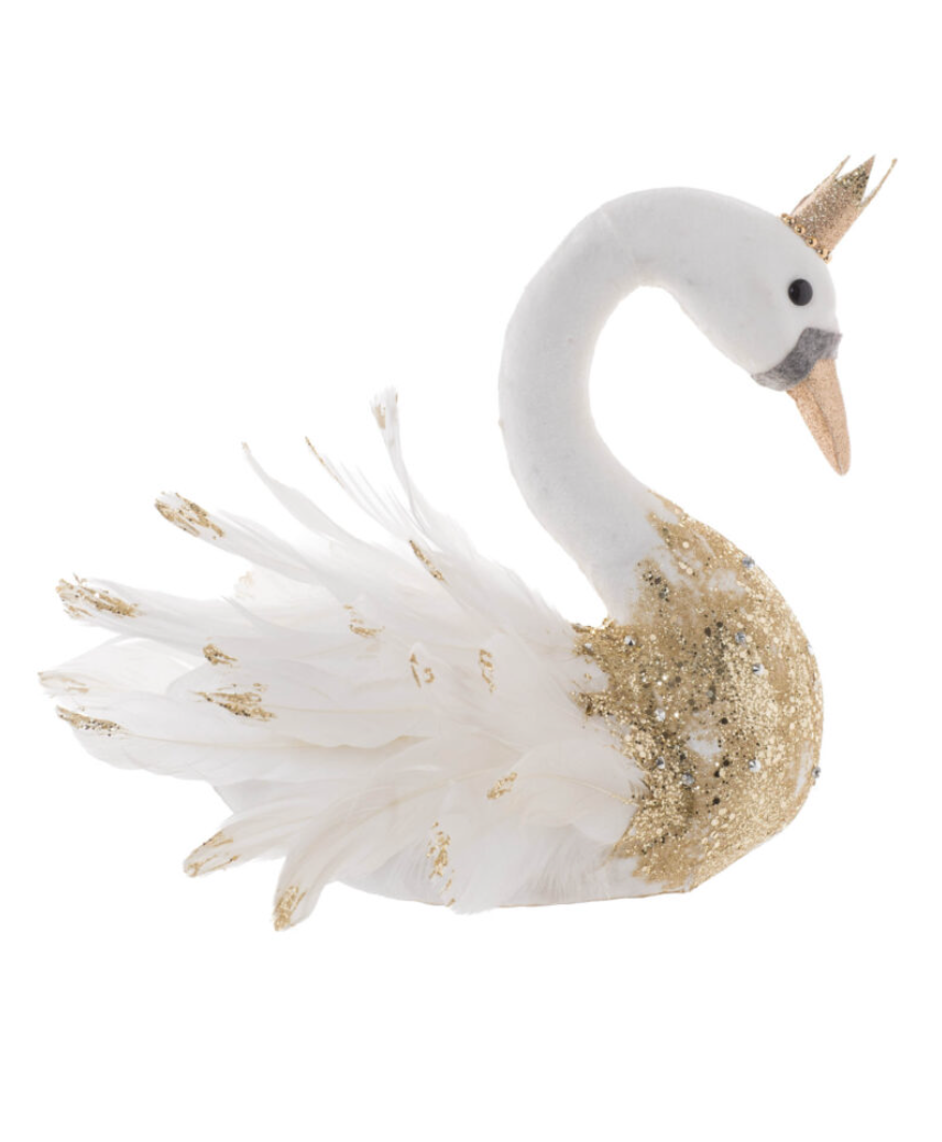 White/Gold Glittered Swan DM1070
