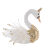 Load image into Gallery viewer, White/Gold Glittered Swan DM1070
