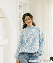 Load image into Gallery viewer, FLORAL CHECKERED SWEATER
