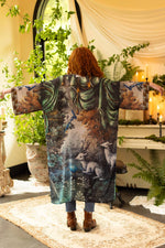 Load image into Gallery viewer, Market of Stars - Theatre of Dreams Long Duster Bamboo Kimono Robe with Deer
