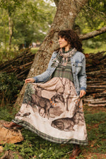 Load image into Gallery viewer, Market of Stars (Worldwide) - Winter Wish Bohéme Long Maxi Slip Dress w/ Christmas Deer
