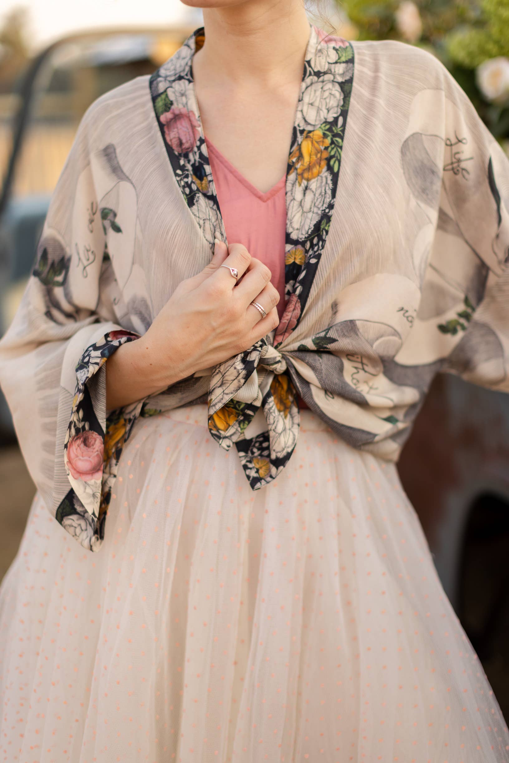 Market of Stars - Take My Hand Printed Bamboo Bohemian Cropped Kimono