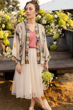 Load image into Gallery viewer, Market of Stars - Take My Hand Printed Bamboo Bohemian Cropped Kimono
