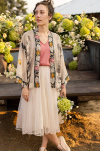 Market of Stars - Take My Hand Printed Bamboo Bohemian Cropped Kimono