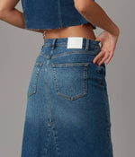 Load image into Gallery viewer, Lola Jeans - MADLYN-TLT High Rise Maxi Skirt: Twilight / XL
