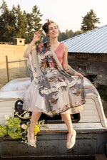 Load image into Gallery viewer, Market of Stars - Take My Hand Boho Floral Bamboo Scarf with Hummingbirds
