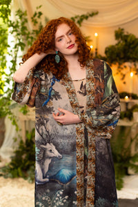 Market of Stars - Theatre of Dreams Long Duster Bamboo Kimono Robe with Deer