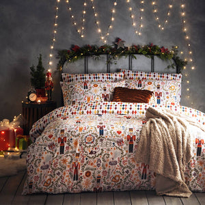 Riva Home - Nutcracker Christmas Duvet Cover Set White