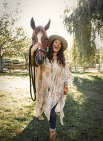 Load image into Gallery viewer, Market of Stars - Love Story Heart Print Bamboo Boho Kimono
