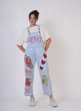Load image into Gallery viewer, SS26 PAPERLACE PL-G524P EMBROIDERED OVERALLS RELAXED FITTED WITH PRINTS AND PATCHES
