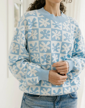 Load image into Gallery viewer, FLORAL CHECKERED SWEATER
