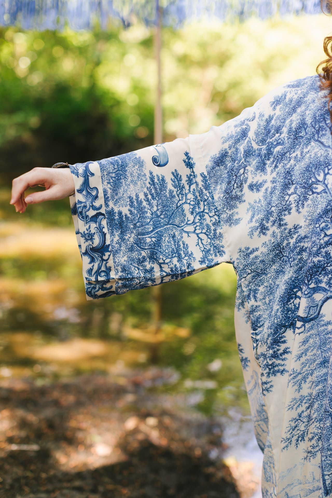 Market of Stars - Let The Light In Printed Long Duster Bamboo Kimono Robe