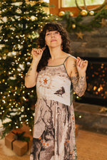 Load image into Gallery viewer, Market of Stars (Worldwide) - Winter Wish Bohéme Long Maxi Slip Dress w/ Christmas Deer
