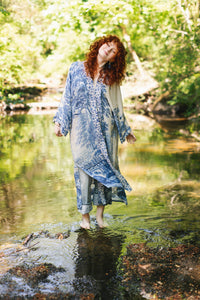 Market of Stars - Let The Light In Printed Long Duster Bamboo Kimono Robe