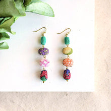 Load image into Gallery viewer, WorldFinds - Pebbled Kantha Drop Earrings
