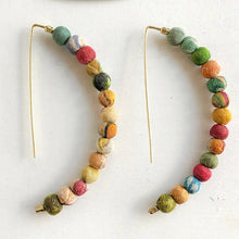 Load image into Gallery viewer, SS26 WORLDFINDS KANTHA LINEAR ARC EARRINGS

