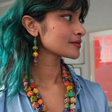 Load image into Gallery viewer, WorldFinds - Pebbled Kantha Drop Earrings
