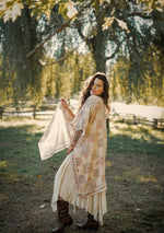 Load image into Gallery viewer, Market of Stars - Love Story Heart Print Bamboo Boho Kimono
