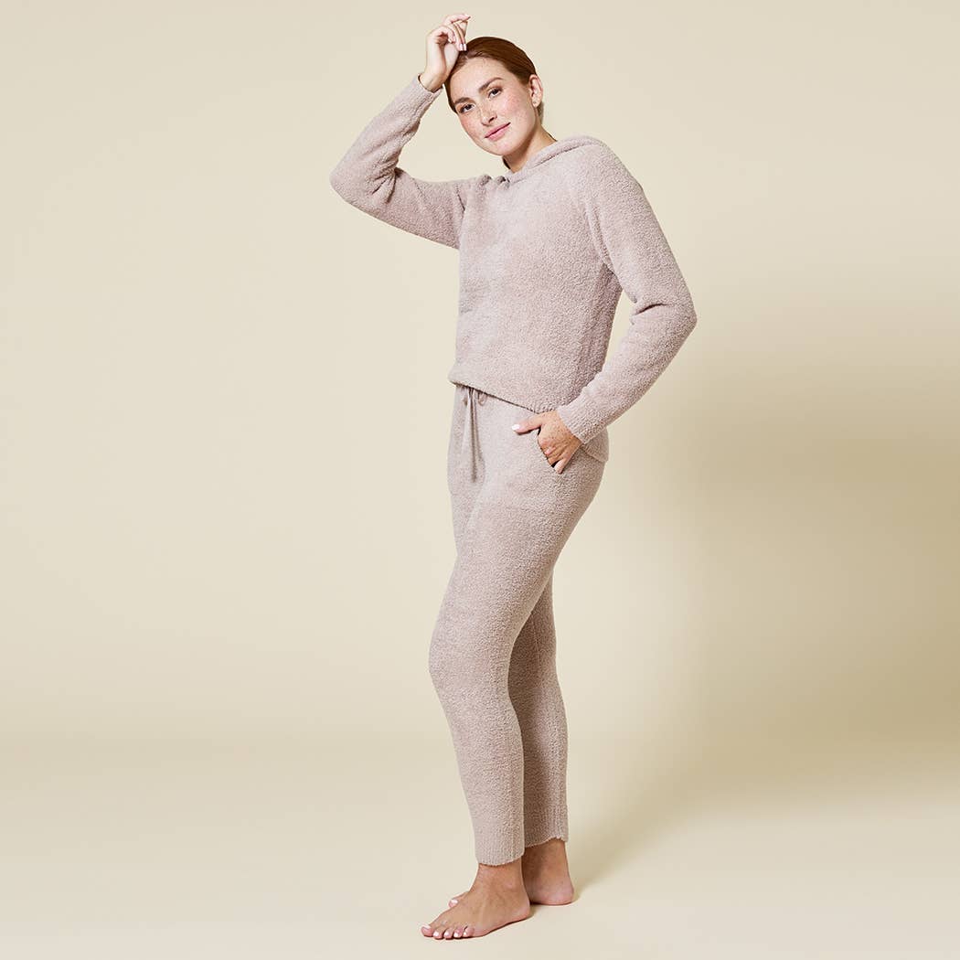 Softies - Women's Solid Marshmallow Hoodie Lounge Set with Jogger Pant