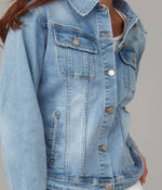 Load image into Gallery viewer, Lola Jeans - GABRIELLA-SBS Classic Denim Jacket: S / Stone Blue Skyline
