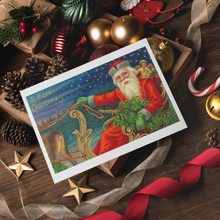 Load image into Gallery viewer, Cheerful Whimsies - Christmas Card. Vintage Santa Sleigh.
