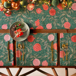 Load image into Gallery viewer, Riva Home - Pomegranate Trending Table Runner + Placemat Green
