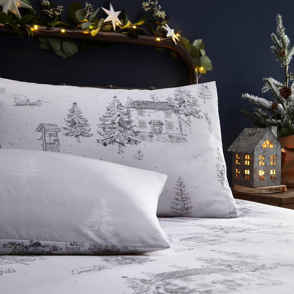 Riva Home - Midwinter Toile Duvet Cover Set Snow