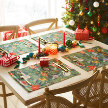 Load image into Gallery viewer, Riva Home - Deck The Halls Set of 4 Christmas Festive Placemats Green
