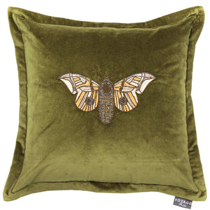 Riva Home - Luna Embroidered Cushion Green