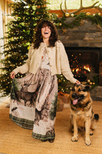 Load image into Gallery viewer, Market of Stars (Worldwide) - Winter Wish Bohéme Long Maxi Slip Dress w/ Christmas Deer
