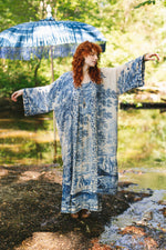Load image into Gallery viewer, Market of Stars - Let The Light In Printed Long Duster Bamboo Kimono Robe
