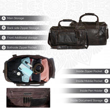 Load image into Gallery viewer, Greenwood Leather - Leather Travel Bag Large - Casual Vintage Look - GW12790
