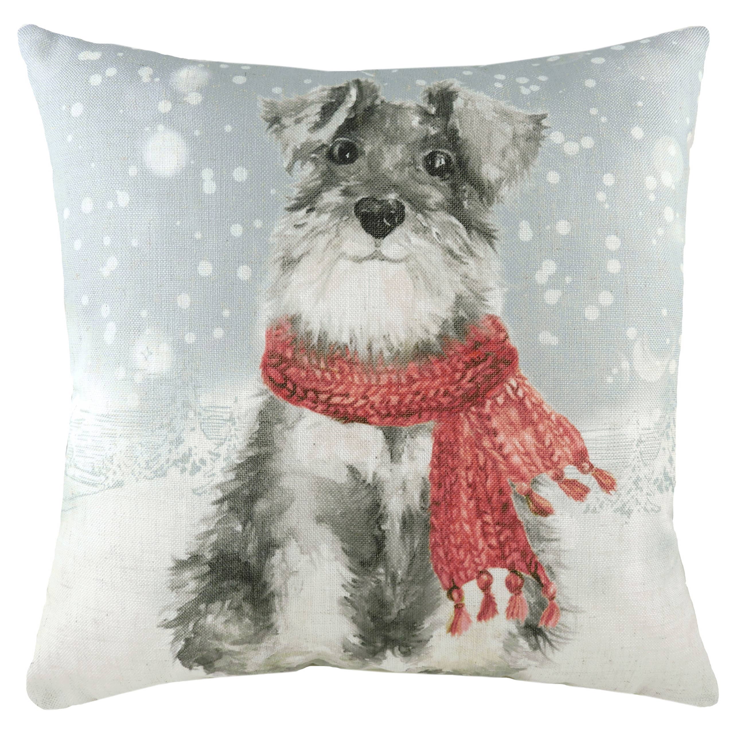 Riva Home - Snowy Dog Cushion Fog