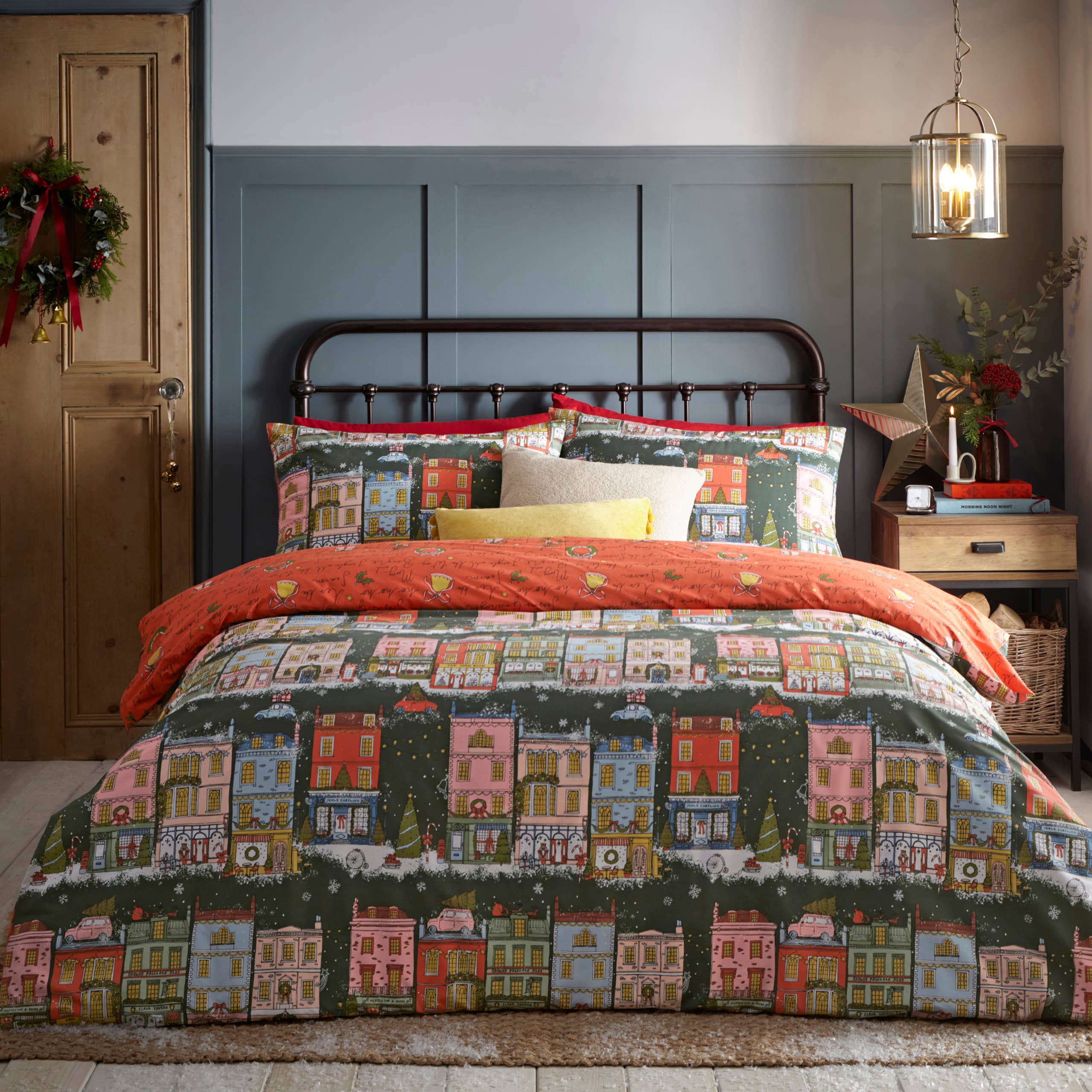 Riva Home - Christmas Spirit Festive Duvet Cover Set Green