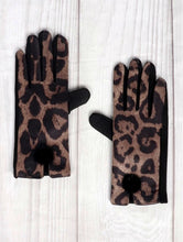 Load image into Gallery viewer, LEOPARD PRINT TOUCH SCREEN GLOVES W/ POM POM GL1174
