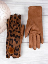 Load image into Gallery viewer, LEOPARD PRINT TOUCH SCREEN GLOVES W/ POM POM GL1174
