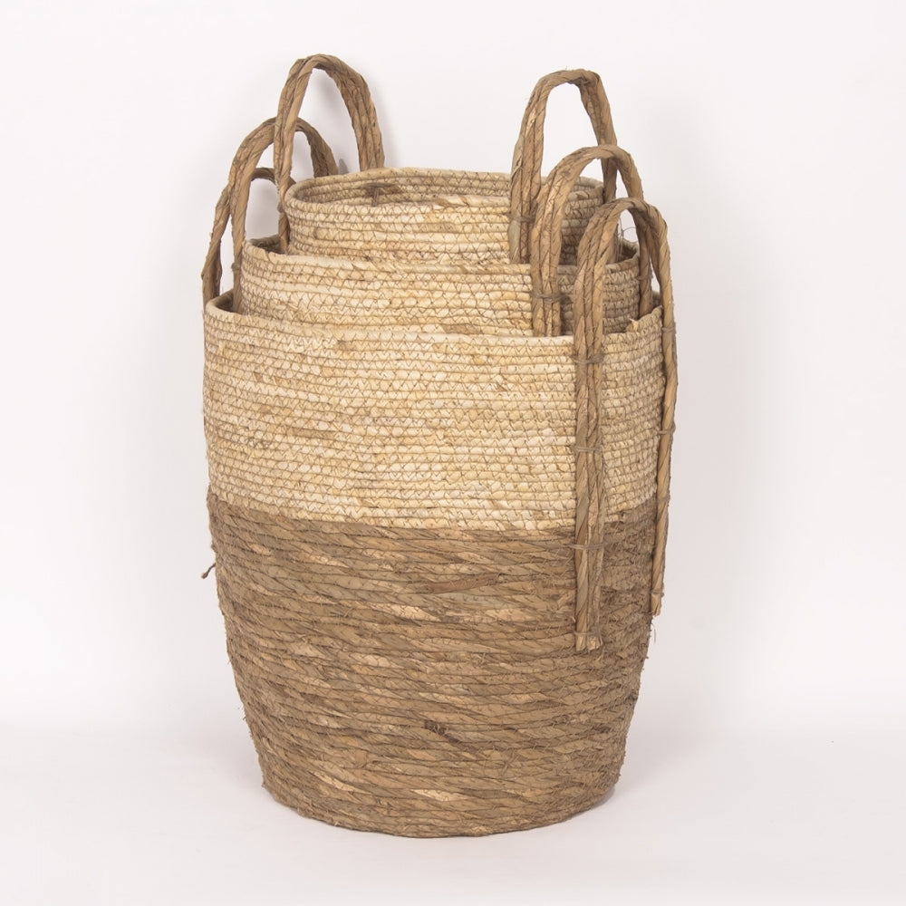 NATURAL STRAW BASKET 287/1-3