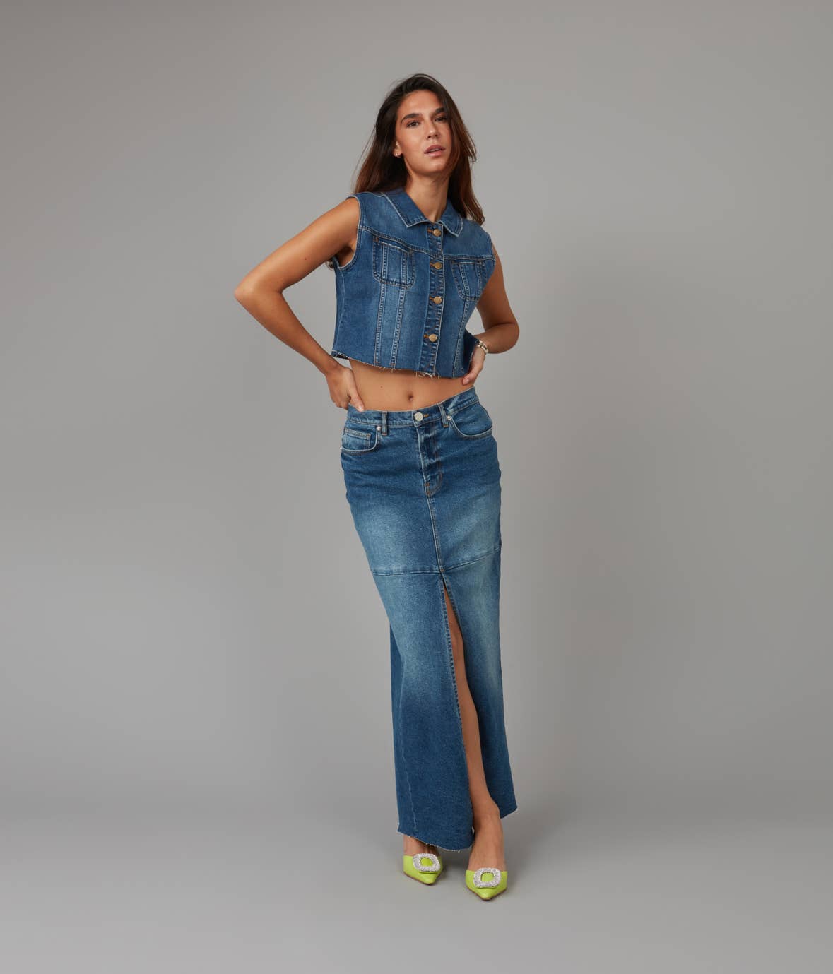 Lola Jeans - MADLYN-TLT High Rise Maxi Skirt: Twilight / XL