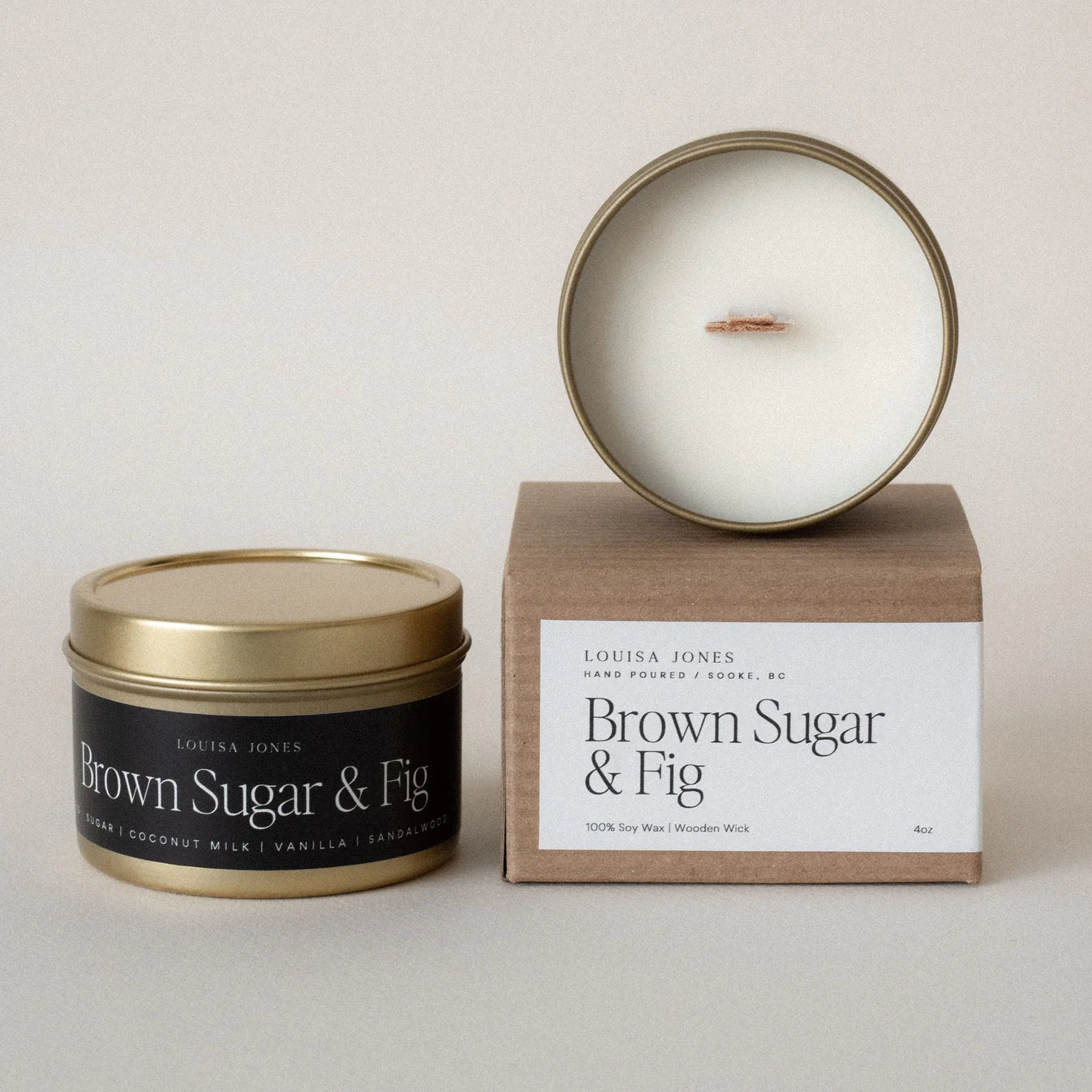 LOUISA JONES CANDLES 4 0Z BROWN SUGAR FIG