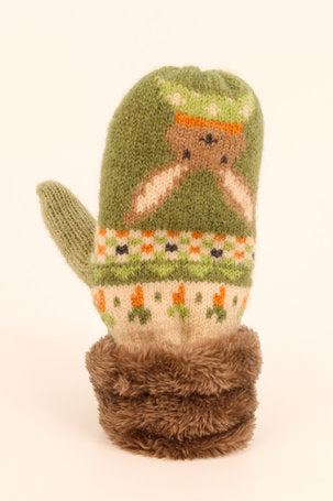 POWDER KNITTED MITTENS BUNNY