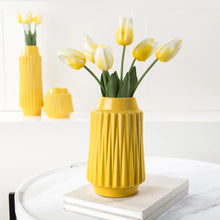 Load image into Gallery viewer, ELLA FACETED CERAMIC 9”VASE
