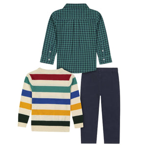 Boys 3-Piece Striped Sweater Set*