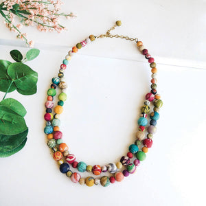 Kantha Tandem Necklace